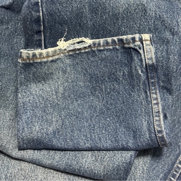 Vintage Rustler Distressed Blue Jeans 36x29 Men’s Workwear Repair Grunge Denim - Picture 8 of 9